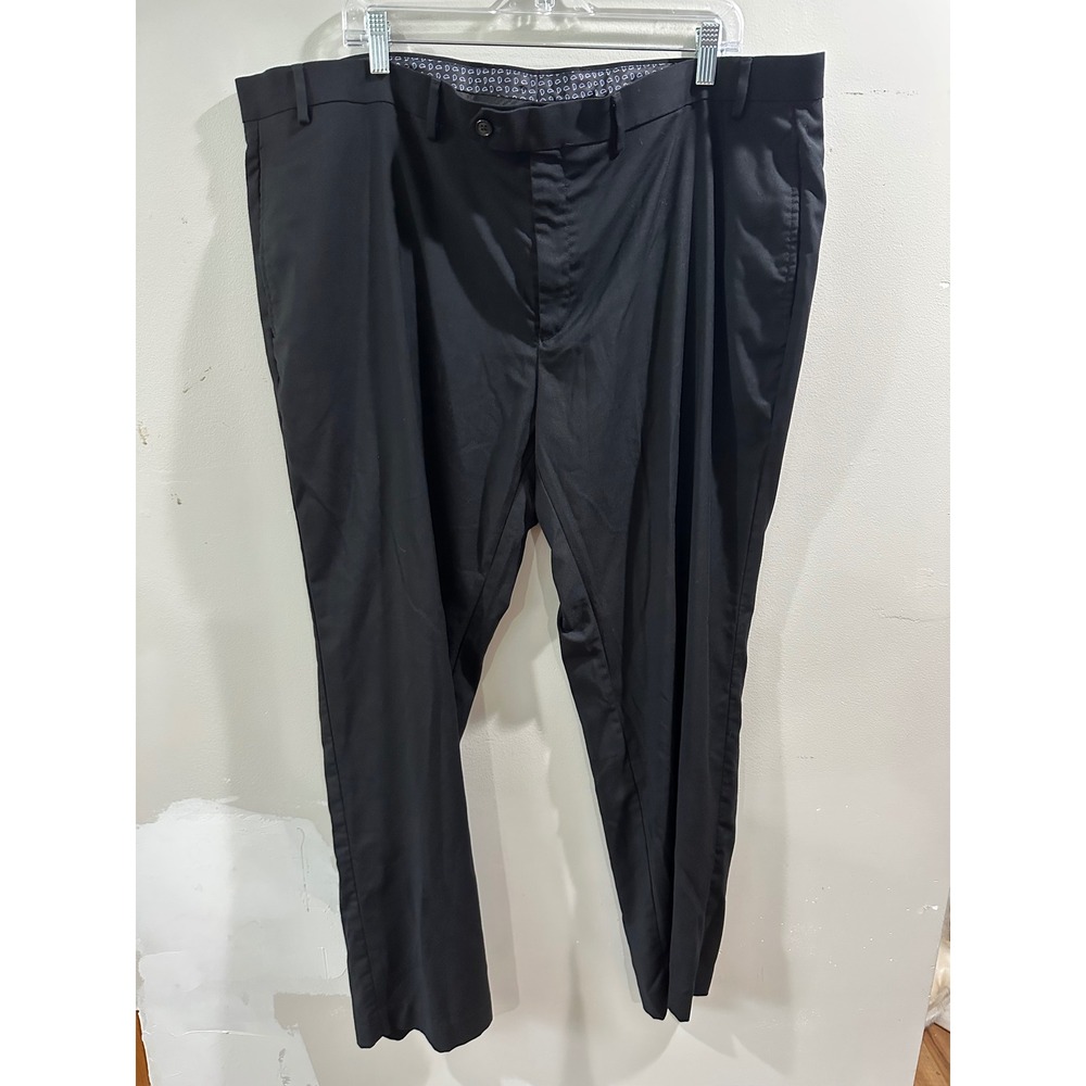 Lauren Ralph Lauren Mens Black Dress Pants Flat Front Stretch 44W x 30L